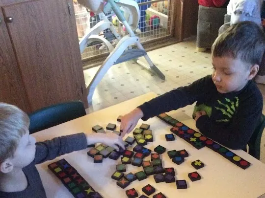 Two buddies playing and learning together