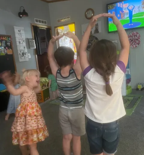 Exercise time with the kids