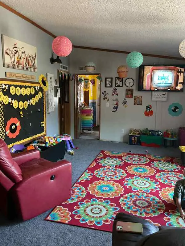 Bright indoor play room at Tina's Tiny Tots