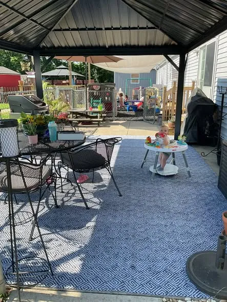New covered patio play area at Tina's Tiny Tots