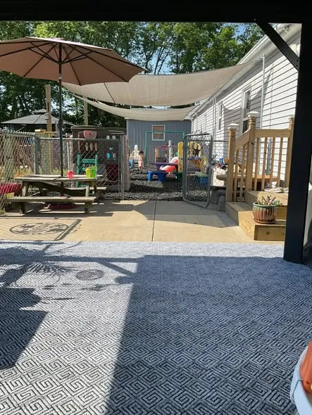 Shaded outdoor play and picnic area